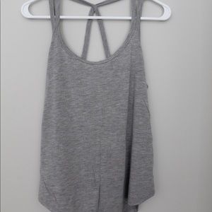 Gray strappy tank